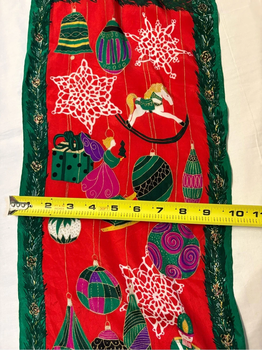 Vintage Vera Neumann Festive Red and Green Holiday Scarf - Women's Accessories